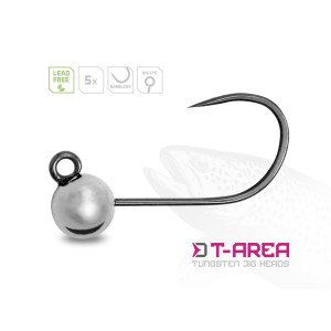 Wolframový jig Delphin T-AREA BL/5ks stříbrný/4,6mm/0,9g/#6