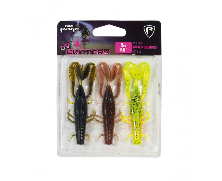 Fox Rage nástrahy Critters Mixed UV Colour Packs 3 ks 9 cm