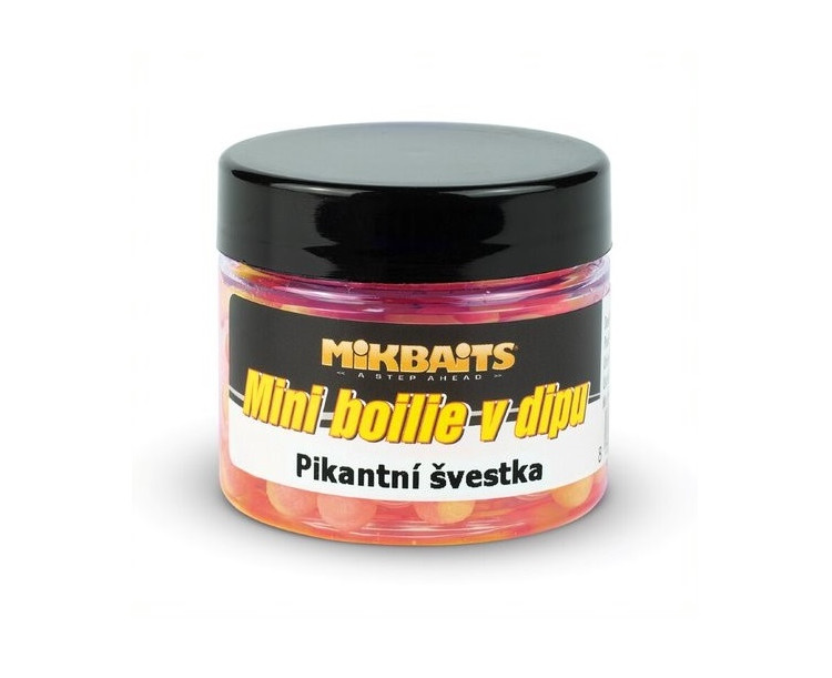 Mikbaits Mini Boilie V Dipu 6-8 mm 50 ml - Pikantní švestka