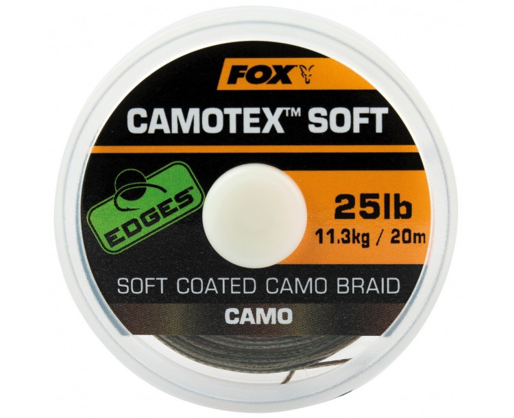 Fox Návazcová Šňůrka Edges Camotex Soft 20 m / Průměr 25 lb / Nosnost 11,3 kg
