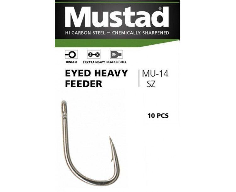 Háček Mustad Eyed Heavy Feeder vel. 8 / 10ks