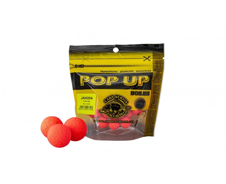 Pop Up Boilies Carp Servis Vaclavik - jahoda 12mm / 40g