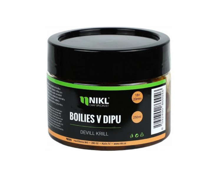 Nikl Boilie V Dipu 250 g 18/20 mm Devill Krill