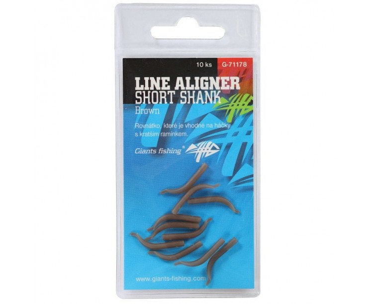 Giants Fishing Rovnátka Na Háček Line Aligner Short Shank Large Brown 10 ks