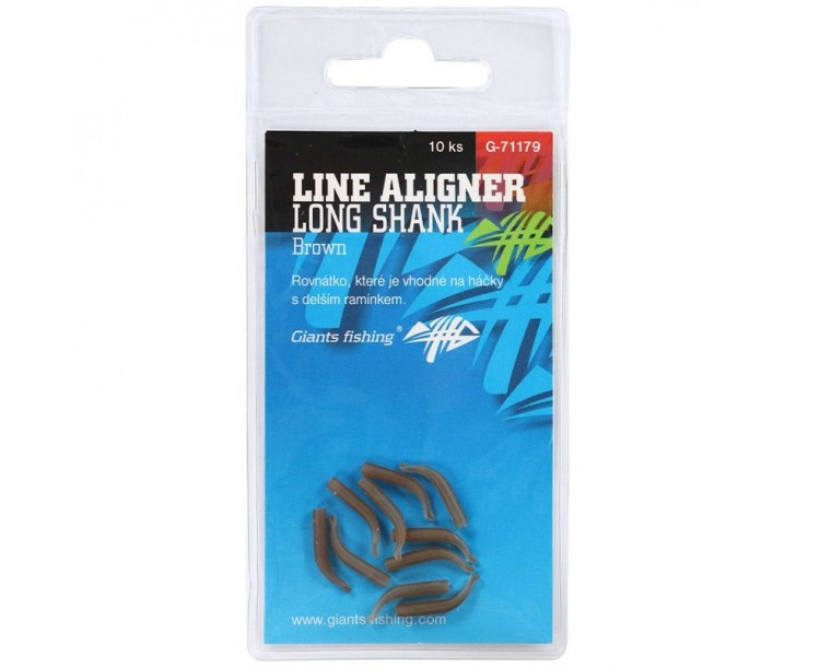 Giants Fishing Rovnátka Na Háček Line Aligner Long Shank Large Brown 10 ks