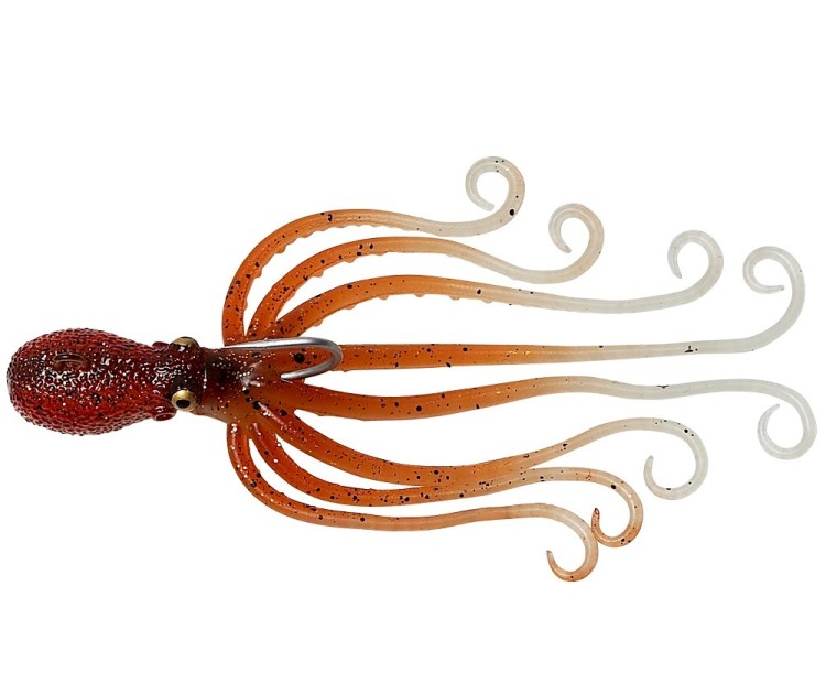 Savage Gear Gumová Nástraha 3D Octopus Brown Glow UV 10 cm 35 g