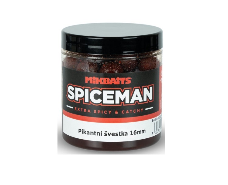 Mikbaits Boilie V Dipu Spiceman Pikantní Švestka 250 ml 20 mm