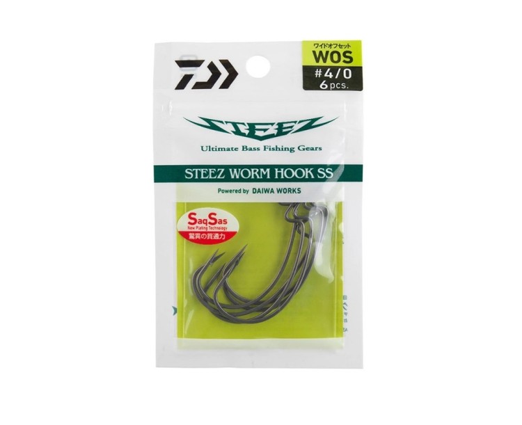 Daiwa Háček Steez Worm Hook SS Wos vel.2/0 8 ks