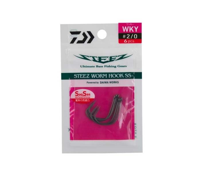 Daiwa Háček Steez Ofsetový Worm Hook SS Wos 7 ks - 1/0