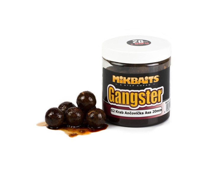 Mikbaits Boilies V Dipu Gangster G2 Krab Ančovička Asa 250 ml 20 mm