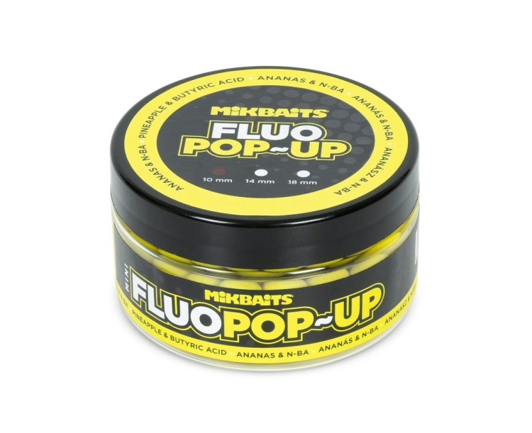 Mikbaits Mini Plovoucí Boilie Fluo 100 ml 10 mm Ananas N-BA