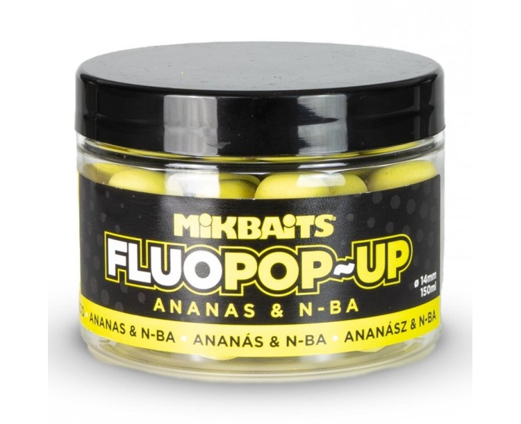 Mikbaits Plovoucí Boilie Fluo Ananas N-BA 150 ml 14 mm