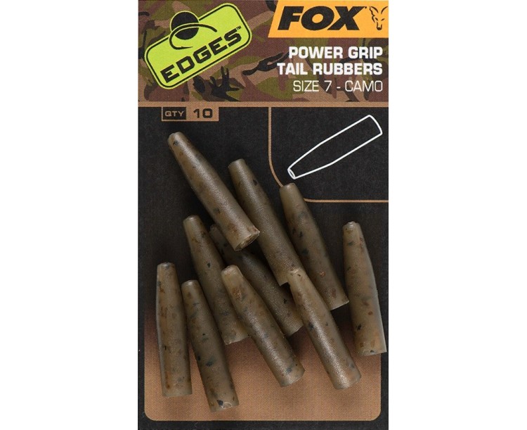 Fox Převleky Edges Camo Powergrip Tail Rubbers 10 ks Velikost 7