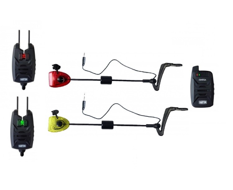 Harton sada hlásičů Omega 2+1 + Indikátory záběru Sellior Carp Swing svítící