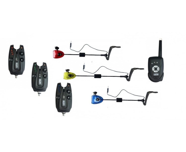Akce Sada hlásičů Harton H2 3+1 + 3x indikátor Sellior Carp Swing (červený, zelený, modrý)