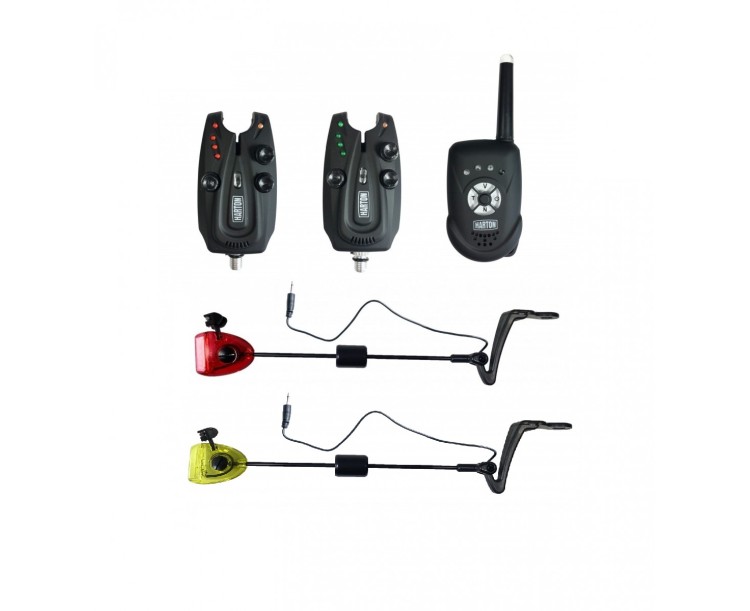 Akce Sada hlásičů Harton H2 2+1 + 2x indikátor Sellior Carp Swing (červený, žlutý)