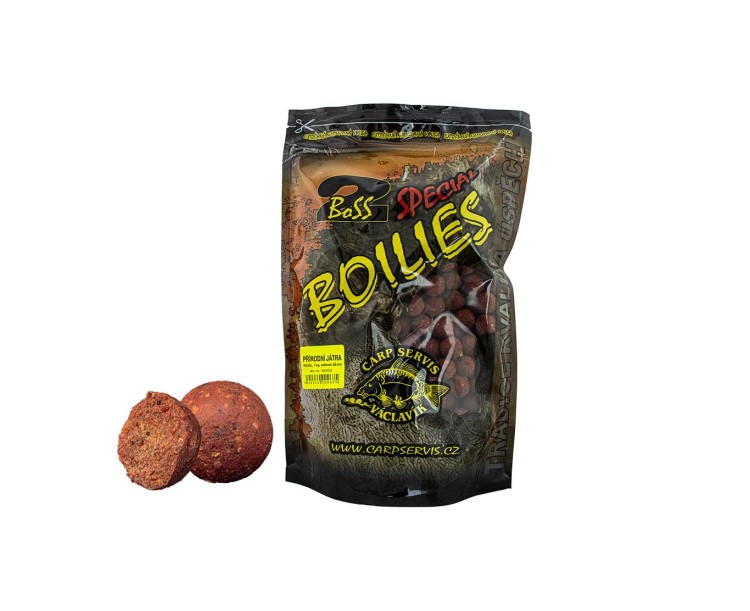 Boilies Boss2 SPECIAL Carp Servis Václavík - přírodní játra 25mm / 1kg
