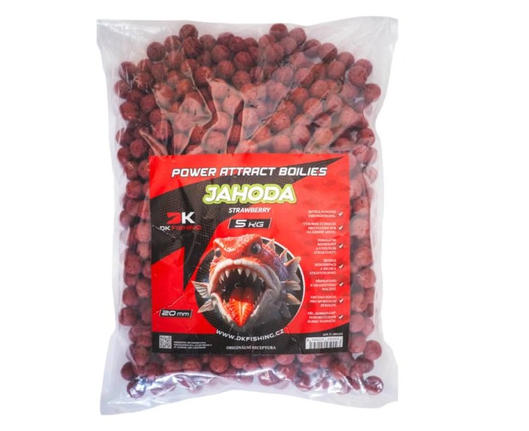 DK FISHING boilies Power Attract jahoda 5kg 24mm