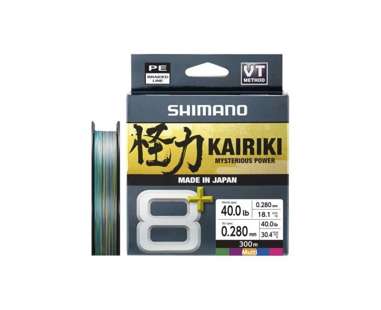 Shimano Splétaná Šňůra Line Kairiki 8+ Multi Color 300 m - 0,315 mm 37,1 kg