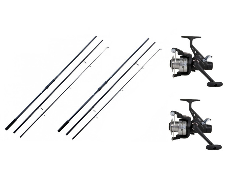 2x Prut Lineaeffe Carp Seeker 3,6m / 3lb 3 díly + 2x Naviják LINEAEFFE Hyper Carp 60