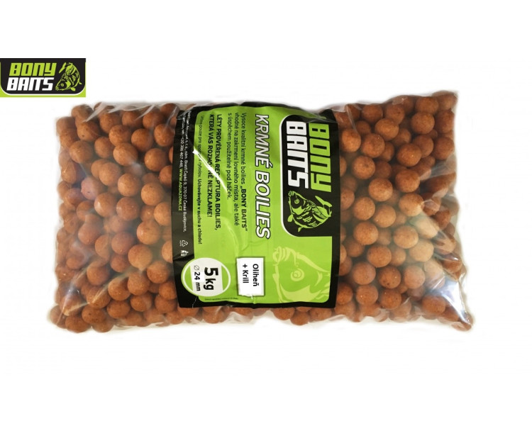 Krmné Boilies Bony Baits 20 mm / 5kg - Oliheň + Krill